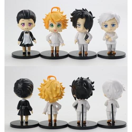 4pcs/set The Promised Neverland PVC Action Figure Toys Emma Norman Ray Sofa Ver. PM Anime Figure For Kid Birthday Gift