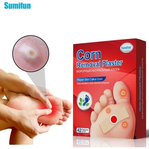 Sumifun 42pcs Medical Corn Remover Patch Calluses Plantar Warts Thorn Pain Relief Curative Plaster Foot Pad Curative Plaster