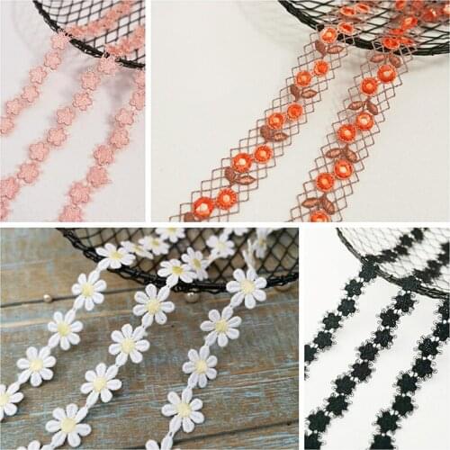 5Meters Lace Fabric Trim Flower Satrs Ribbon Fabric Embroidered Tape for Underwear DIY Crafts Sewing Garments Accessories