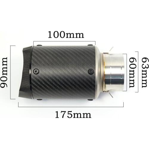 51MM 60mm Motorcycle Muffler Modified Carbon Fiber Exhaust MINI Pipe For S1000r S1000rr duke 390 790 duke 390 gsxs 750 gsr 600