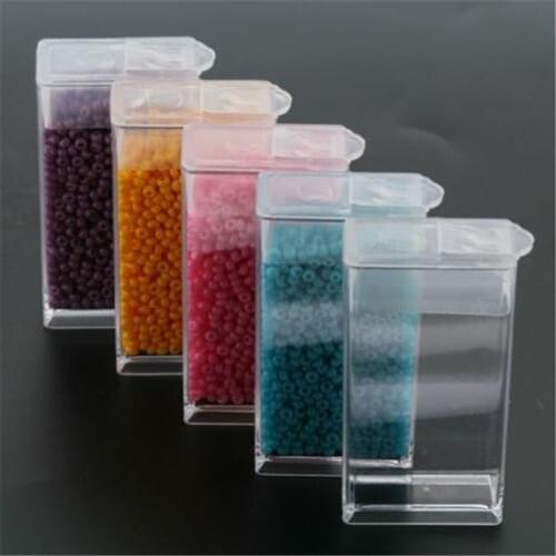 6pcs Clear Rectangle Plastic Bead Storage Containers for Earring Beads Jewelry Packaging box, 50x27x12mm, Hole: 9x10mm F80