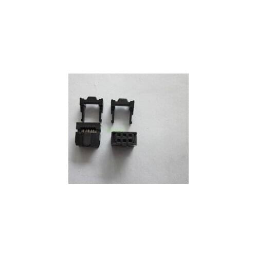 FREE SHIPPING 100PCS/LOT FC-6P 2x3P 2.54mm IDC Socket With Strain Relief , ISP / JTAG Plug Conector