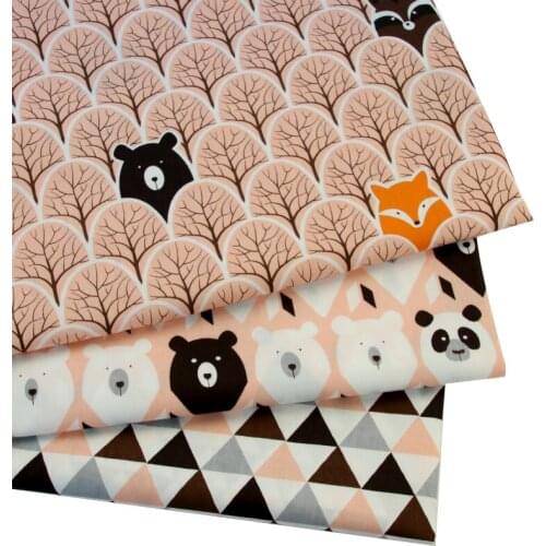 Buulqo Printed Cartoon Baby Cotton twill fabric for DIY bedding Sewing patchwork quilting cotton dress making fabrics