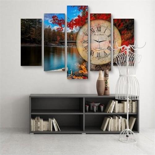 Decorative 5 Piece Clocks Canvas Table 5S wall clock