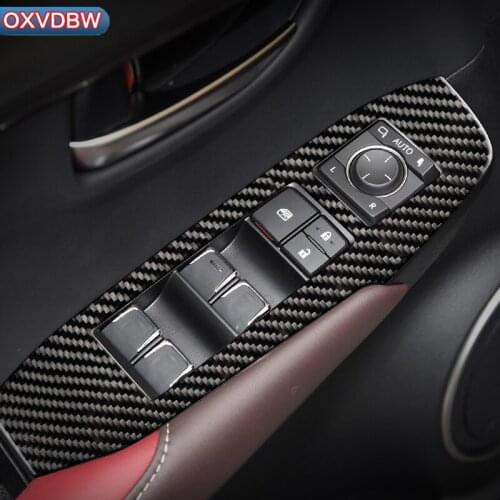 For LEXUS NX 300H 200T Car Interior Carbon Fiber Window Control Switch Panel Auto Sticker Decor Styling LHD RHD Accessaries