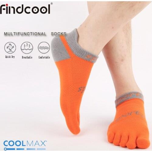 Findcool Five Finger Running Sokcs Coolmax Men Sports Five Toes Sock Quick Dry Breathable