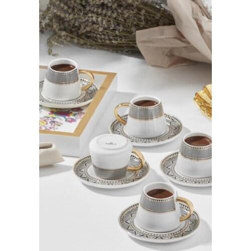 Globe 6 Personality Coffee cup Pad 5x7 6'lı Porcelain White