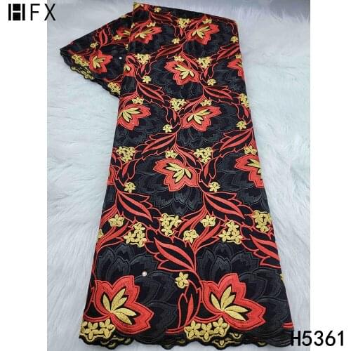 HFX New Arrival Swiss Voile Lace 100%Cotton African Lace Swiss Voile Lace in Switzerland Embroidered Lace 5 yards For Dubai Lace