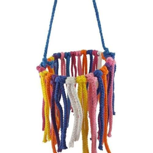 Parrot Chew Rope Perch Coil Swing Budgie Bell Bird Cockatiel Cage Toys Pet