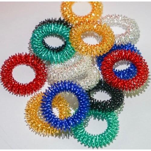 Spiky Sensory Finger Rings,Stress and Anxiety Relief Finger Toys, Spiky Finger Ring Acupressure Ring Portable Fitness Accessorie