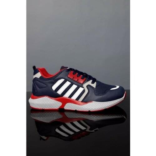 Mens Navy Red Sneakers Casual Style Casual Running Walking Shoes Platform Mens Sneakers