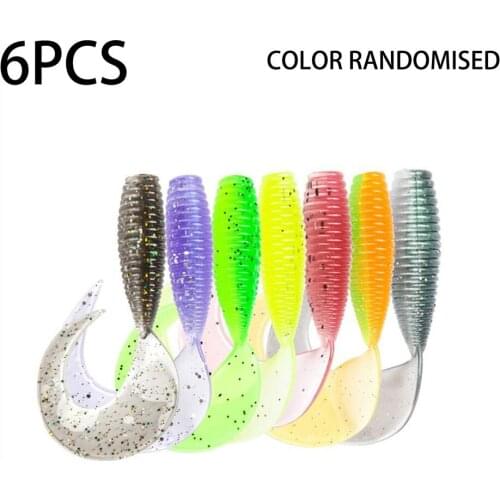 Soft Worm Jerkbait SL00229 6 PCS/Lot 7.5cm 5.4g Artificial Bait Universal Fishing Lures Professional Fish Accessories