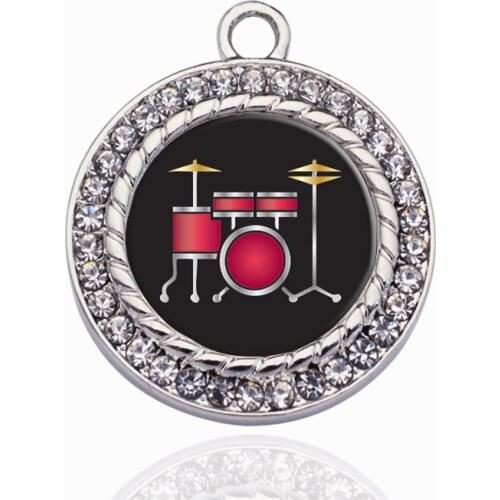 Drumset Circle Charm Charms DIY Jewelry Necklace/Bracelets/Choker Making Handmade