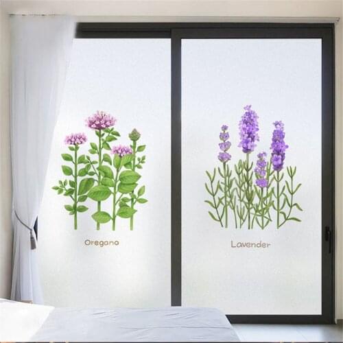 Window Film Privacy Flowers Glass Sticker UV Blocking Heat Control Window Coverings Window Tint for Homedecor