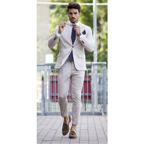 New Men’s Suit Smolking Noivo Terno Slim Fit Easculino Evening Suits For Men Wedding 2Pieces(Jacket+Pants) One Button Groomsman