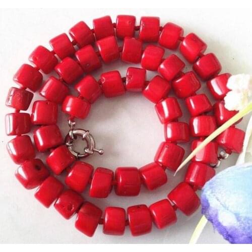 Charming! Natural Red Sea Coral Necklace 18"