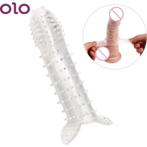 OLO Crystal Penis Rings Delayed Ejaculation Enlargement Chastity Cock Sleeve Sex Toys For Men Sex Products