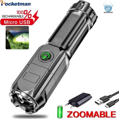 Portable Mini Led Flashlight Super Bright Led Torch Outdoor Camping Light With Built-in Battery USB Rechargeable Torch Lantern