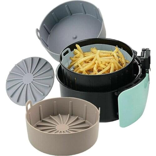 Silicone Home Kitchen Oven Cakes Biscuits Baking Tool Bakeware Fryer Pot Basket Oven Heating Baking Tray Air Fryer Accessories