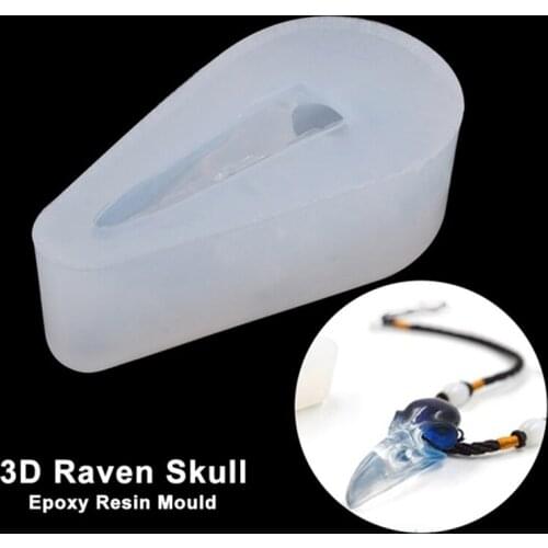 3D Raven Skull Silicone Mold Bird Skeleton Head Mold Crow Mold Halloween Jewelry Making Resin Art Jewelry Tools UV Resin Molds
