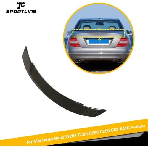 Carbon Fiber Rear Trunk Spoiler for Mercedes-Benz C Class W204 4 Door Sedan 2007 - 2013 Rear Wing Spoiler Boot Lid