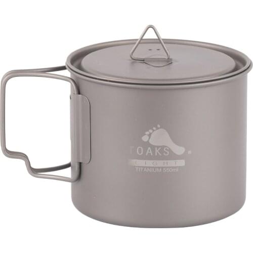 TOAKS 550ml Ultralight Titanium Pot Titanium Home Kitchen Bowl Titanium Cup POT-550