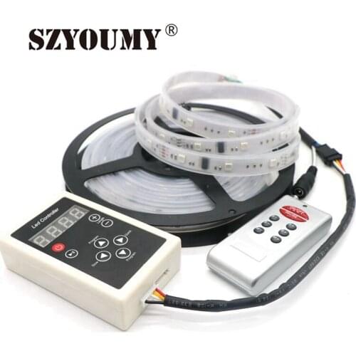 SZYSOUMY SMD 5050 Led strip 5m 12V IP67 Tube Waterproof 6803 IC Magic Dream Color LED Flexible RGB Strips 30LED/m Chasing Lights