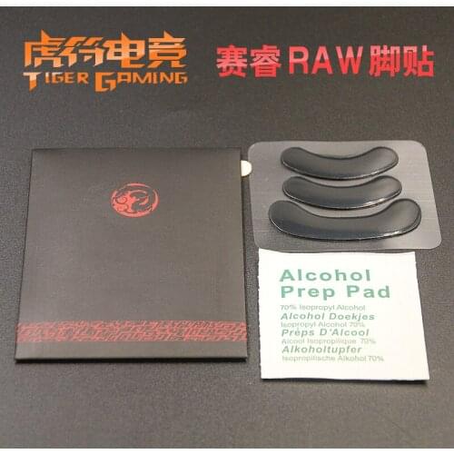 Tiger Gaming mouse skates for steelseries Sensei RAW optical V2 Frost blue XAI black 0.6mm professional edition Mouse Feet foot