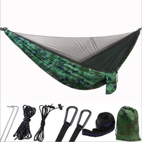 Camping Hammock with Mosquito Net Double Hammock Backpacking Hammock Parachute Portable Hammocks for Hiking Travel Backpacking