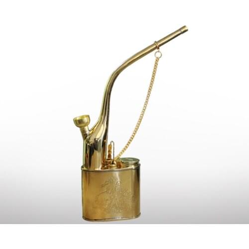 High-end longer retro brass Water Pipe Portable Mini Hookah Shisha Tobacco Smoking Pipes Gift of Health Metal Tube Filter