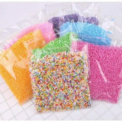 YanYuChen 1 Pack DIY Snow Mud Particles Accessories Slime Balls Small Tiny Foam Beads For Floam Filler For DIY Supplies 2-4mm