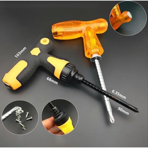 T-type slotted Phillips screwdriver dual-use Multi-function cane ratchet tapped screwdriver magnetic stretched hand tools 2 type