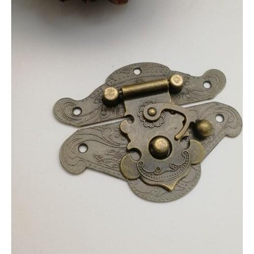 10pc Antique Retro Vintage Decorative Latch Wooden Jewelry Box Hasp Pad Chest Lock Suitcase Case Buckles Toggle Hasp Latch Catch