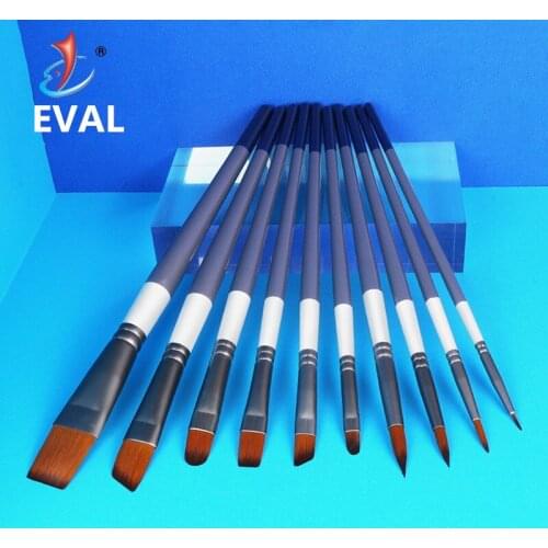 10 pcs/Set Professional High Quality Tool Nylon Hair Oil Painting Brush Drawing Brush Filbert Pen For Acrylic Painting Art