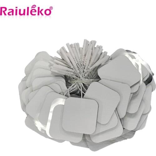 100P 2mm Plug 5x5cm Nerve Muscle Stimulator Massager Silicone Gel Electrode Pads Tens Electrodes Digital Therapy Machine Massage