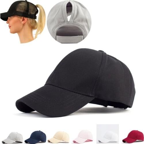 2019 Ponytail Baseball Cap Messy Bun Hats For Women Washed Cotton Snapback Caps Casual Summer Sun Visor Female Outdoor Sport Hat