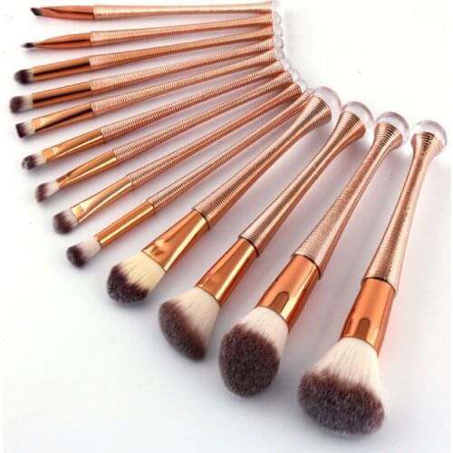 6/13pcs A Set Thread Makeup Brushes Cosmetic Face Foundation Power Eyeshadow Blush Make Up Brush Kit Maquiagem Cotton Pad Dfdf
