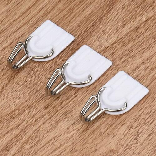 6Pcs Bathroom Kitchen Hooks for Hanging Adhesive Hooks Stick On Wall Hanging Door Clothes Towel Handbag Holder Wall Hanger @A