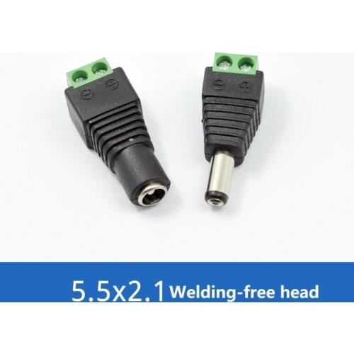 DC 5.5*2.1 Adapter male female head Free welding head connector Power terminal Solderless
