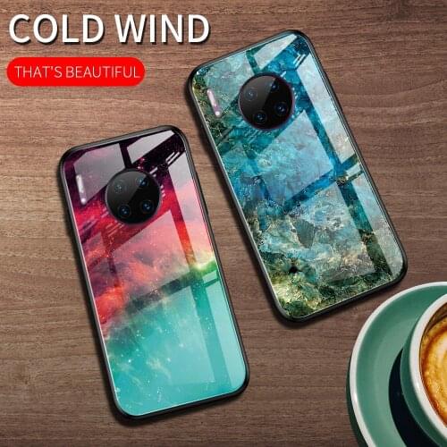 Mate 30 Tempered Glass Case for Huawei Mate 30 Pro Glossy Stained Gradient Colorful Cover for Mate 30 Fundas for Mate 30 Capa