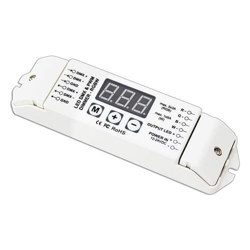 Dc12v-24v 4 channel 4 ch rgbw dmx to volt pwm decoder