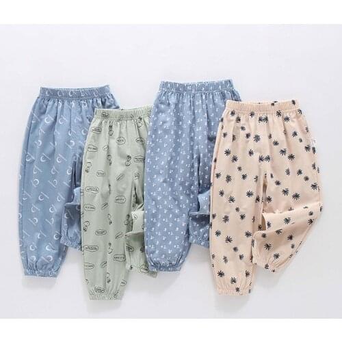 Yocute Children Clothing Summer New 2021 Boy Girl Cartoon Pants Cotton Casual Style Soft Breathable Lantern Pants Toddler 2-6Y