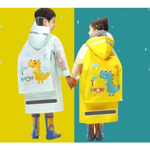 Hot Sale Cute Dinosaur Raincoat Waterproof Children Kids Rain Jacket Boys Girls Rain Coat Outdoor Poncho Student Rainwear