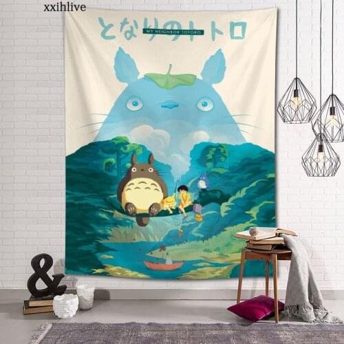 Studio Ghibli Anime Totoro Tapestry Customizable Bohemian Wall Hanging Room Carpet HD Tapestries Art Home Decoration Accessories