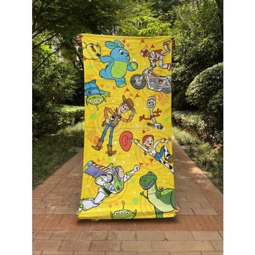 Disney Toy Story Buzz Lightyear Boys Cotton Bath Towel Cartoon Adult Kids Beach Swimming Towel Baby Shower Wrapped Blanket