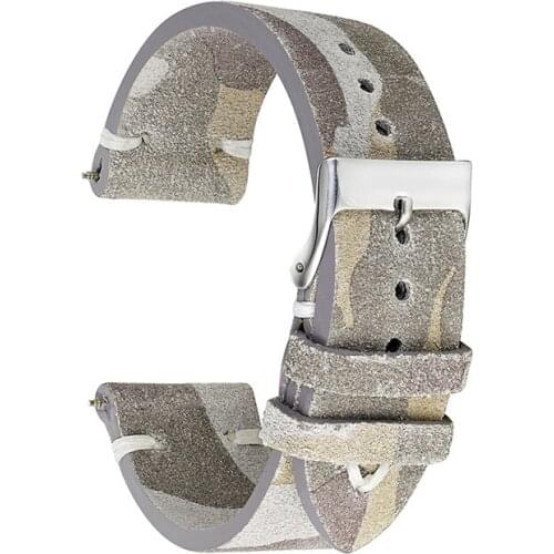 Othelevel Classical Unisex Watch Strap Retro Camouflage Suede Leather Band Accessories 18 20 22mm