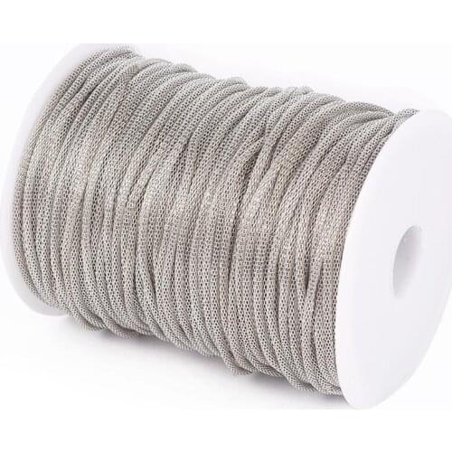 100m 2.5mm thick Metal Iron Mesh Chains Link Bracelet Necklace Chain Bulk For Jewelry Making DIY Materials Findings Accessories