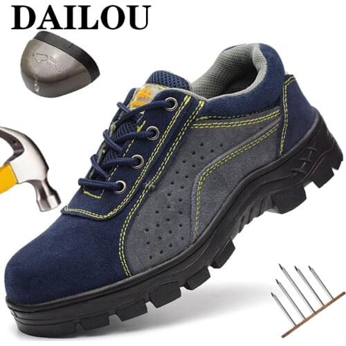 2021 New Work Boots Male Safety Shoes Men Work Sneakers Steel Toe Work Shoes Male Puncture Proof Safety Boots Security Shoes Man