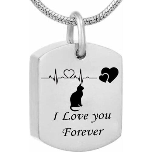 Stainless Steel Heart Necklace Memorial Jewelry Cremation Urn Ashes Pet cat Pendant Unisex Keepsake Memorial Pendant