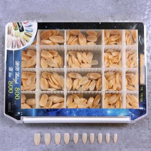 Nail Patch Long Round Head Almond Pointed Wearing Nail Art Finished Nail Art Patch Removable Nail Patch 800pcs SANA889